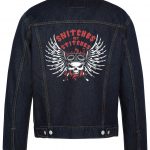 Snitches Get Stitches Biker Denim Jacket