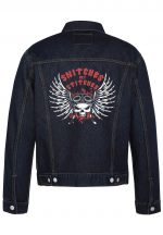 Snitches Get Stitches Biker Denim Jacket