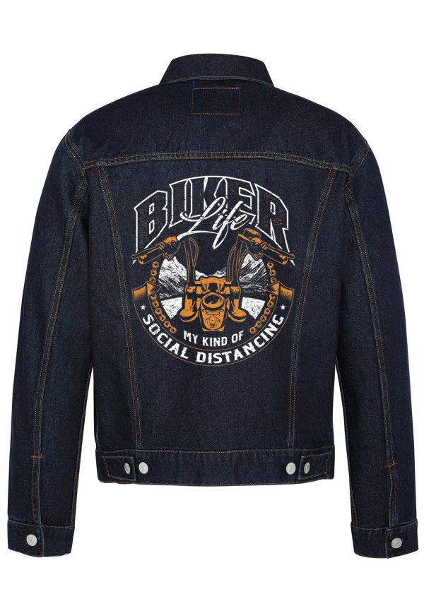 Social Distancing Biker Life Biker Denim Jacket