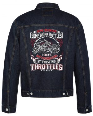 Some Drink Bottless Biker Denim Jacket