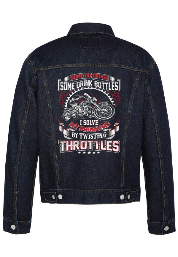 Some Drink Bottless Biker Denim Jacket