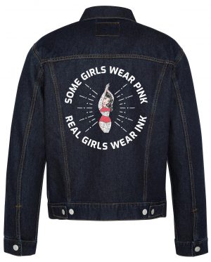 Some Girls Wear Pink Biker Denim Jacket