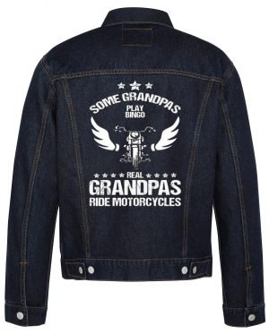 Some Grandpas Play Bingo Biker Denim Jacket