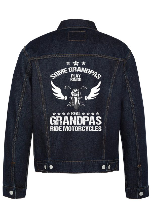 Some Grandpas Play Bingo Biker Denim Jacket