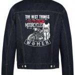 The Best Things In Life Are Dangerous Biker Denim Jacket