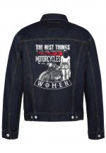 The Best Things In Life Are Dangerous Biker Denim Jacket