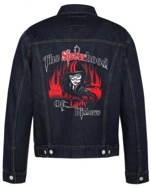 The Sisterhood Of Lady Riders Biker Denim Jacket