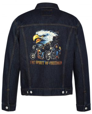 The Spirit Of Freedom Biker Denim Jacket