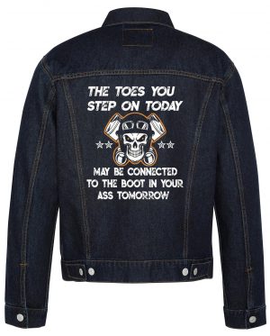 The Toes You Step On Today Biker Denim Jacket