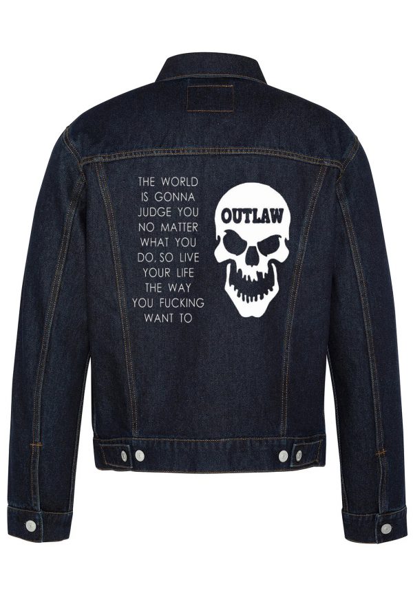 The World Is Gonna Judge You Biker Denim Jacket