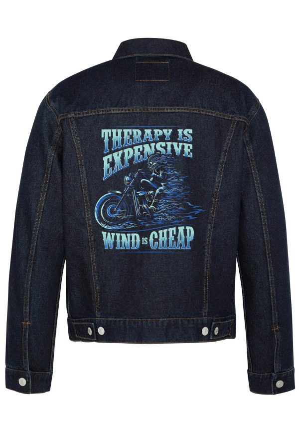 Therapy Is Expensive Biker Denim Jacket