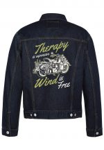 Therapy Is Expensive Wind Is Free Biker Denim Jacket