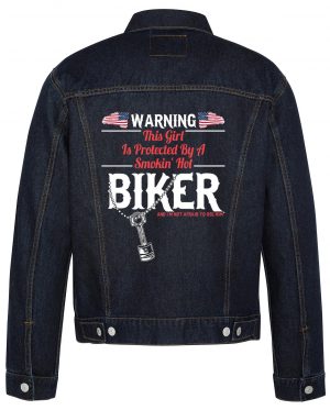 This Girl Is Protected By A Smokin Hot Biker Denim Jacket