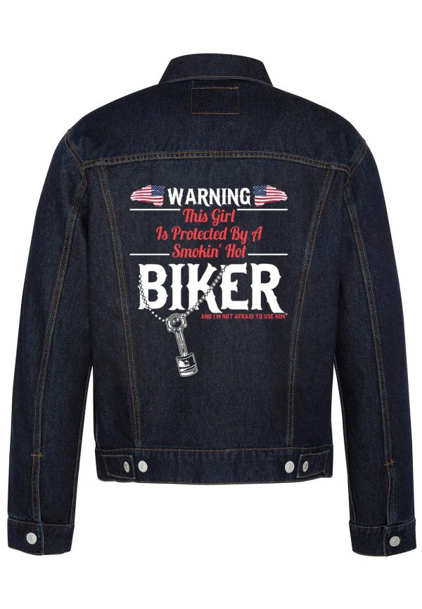 This Girl Is Protected By A Smokin Hot Biker Denim Jacket