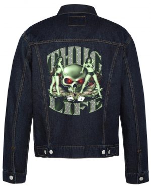 Thug Life Biker Denim Jacket