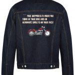 True Happiness Is When You Biker Denim Jacket