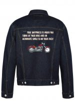 True Happiness Is When You Biker Denim Jacket