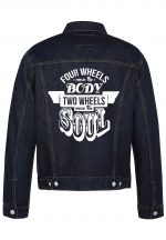 Two Wheels Move The Soul Biker Denim Jacket