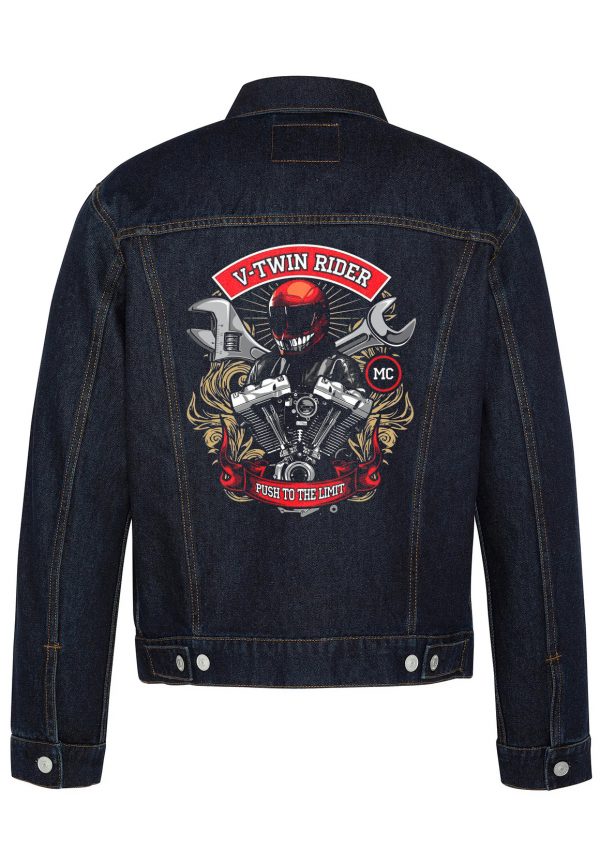 V-Twin Rider Biker Denim Jacket