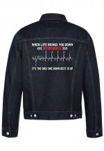 When Life Brings You Down Biker Denim Jacket