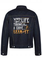 When Life Throws You A Curve Biker Denim Jacket