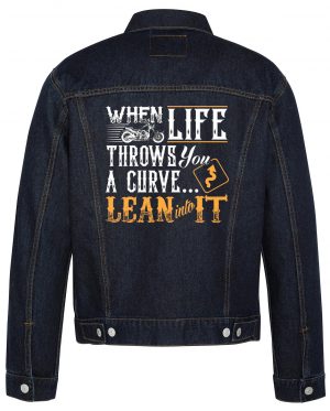 When Life Throws You A Curve Biker Denim Jacket1