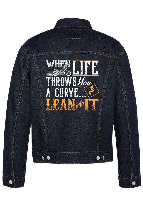 When Life Throws You A Curve Biker Denim Jacket1