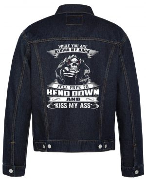 While You Are Behind My Back Biker Denim Jacket