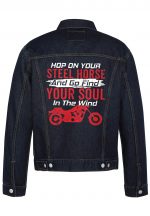 Your Soul in The Wind Biker Denim Jacket