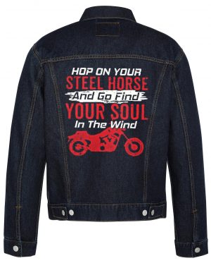 Your Soul in The Wind Biker Denim Jacket