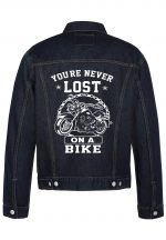 You're Never Lost On A Bike Biker Denim Jacket