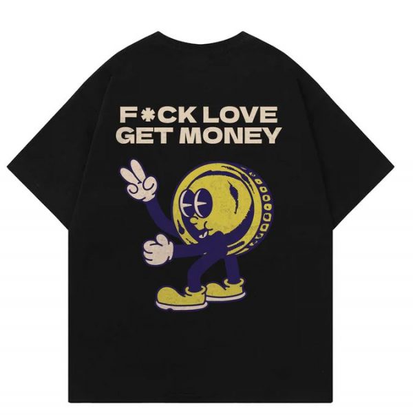 Fuck Love Get Money Oversized T-Shirt - Image 3