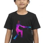 Batsman In Pink And Blue Kids T-Shirt