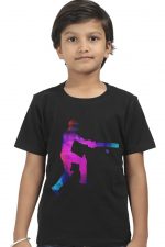 Batsman In Pink And Blue Kids T-Shirt