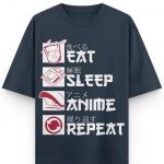 Eat Sleep Anime Repeat Oversized T-Shirt