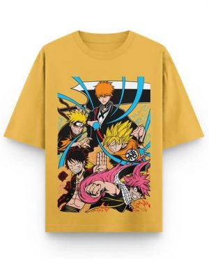 Five Legends In Anime Oversized T-Shirt