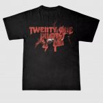 Twenty One Pilots Flames Acid Wash T-Shirt