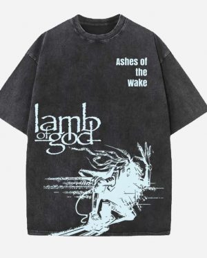 Lamb Of God Acid Wash Oversized T-Shirt