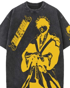 Ichigo Bleach Acid Wash Oversized T-Shirt