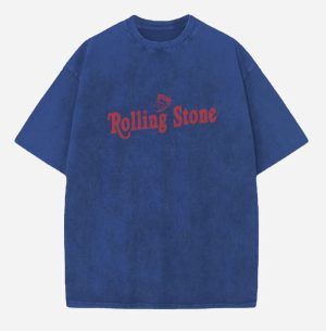 Rolling Stone Acid Wash Oversized T-Shirt