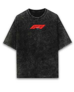 Formula 1 I Speak Fluent F1 Terry Acid Wash Oversized T-Shirt