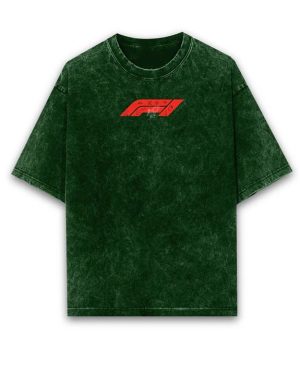 Formula 1 I Speak Fluent F1 Terry Acid Wash Oversized T-Shirt